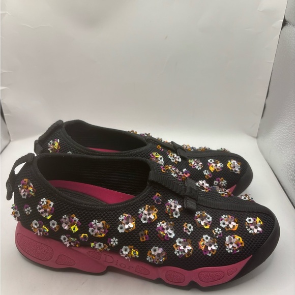 Dior Mesh Floral Embellished Fusion Slip On Sneakers Size 36 - Picture 4 of 8